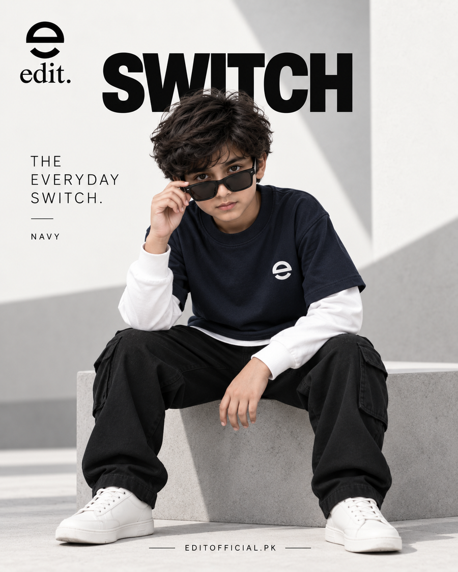 Switch Shirt | Kids’ Layered Long-Sleeve Tee | Navy Blue - product image 1